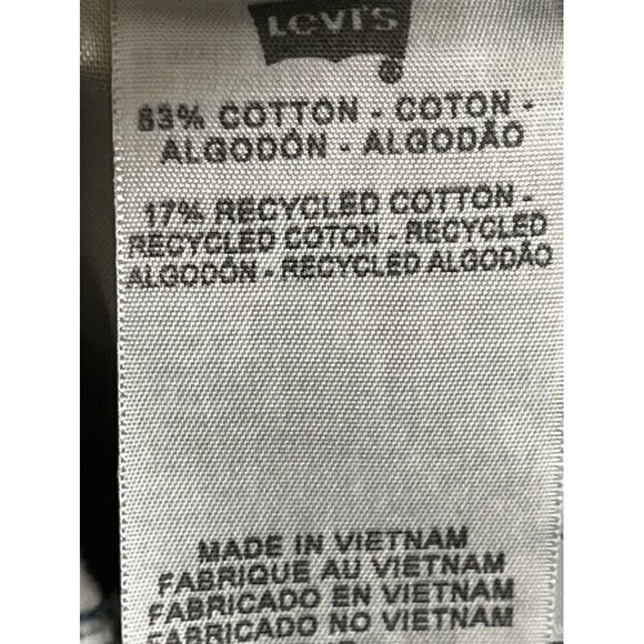 Levis Denim Jean Shorts L Blue Overalls Retro Concert Western Y2K Boho Classic - Picture 16 of 16